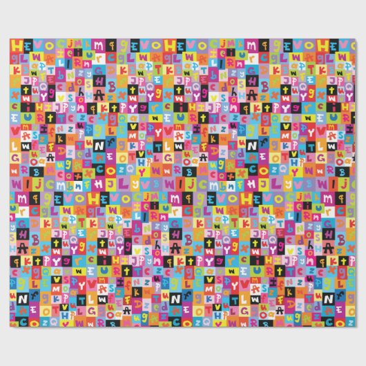 Jumble Alphabet Pattern Cadeaupapier (Vlak)