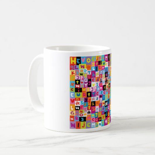 Jumble Alphabet Pattern Koffiemok (Voorkant links)