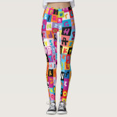 Jumble Alphabet Pattern Leggings (Voorkant)