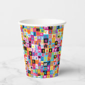 Jumble Alphabet Pattern Papieren Bekers (Voorkant)