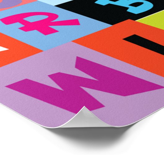 Jumble Alphabet Pattern Poster (Hoek)