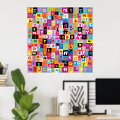 Jumble Alphabet Pattern Poster (Thuiskantoor)