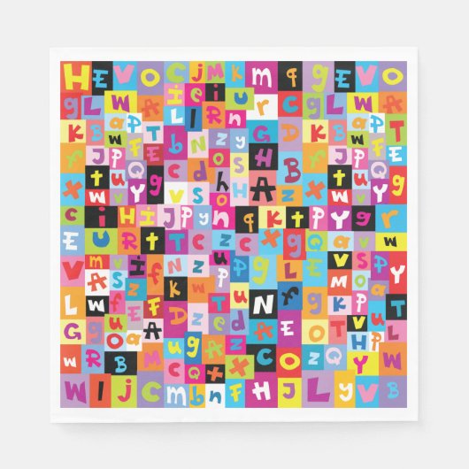 Jumble Alphabet Pattern Servet (Voorkant)