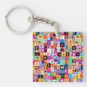 Jumble Alphabet Pattern Sleutelhanger (Voorkant)