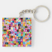Jumble Alphabet Pattern Sleutelhanger (Achterkant)