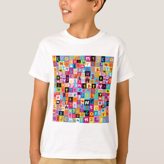 Jumble Alphabet Pattern T-shirt (Voorkant)