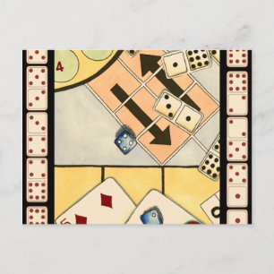 Jumble Assortment of Games of Chance Briefkaart