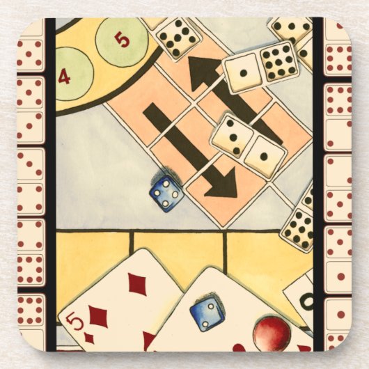 Jumble Assortment of Games of Chance Drankjes Onderzetter (Voorkant)