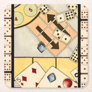 Jumble Assortment of Games of Chance Kartonnen Onderzetters