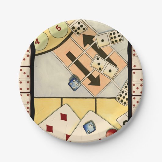 Jumble Assortment of Games of Chance Papieren Bordje (Voorkant)