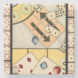 Jumble Assortment of Games of Chance Stenen Onderzetter