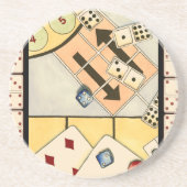 Jumble Assortment of Games of Chance Zandsteen Onderzetter (Voorkant)