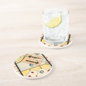 Jumble Assortment of Games of Chance Zandsteen Onderzetter (Zijkant)