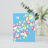 Jumble of Colorful Skulls Briefkaart (Staand voorkant)