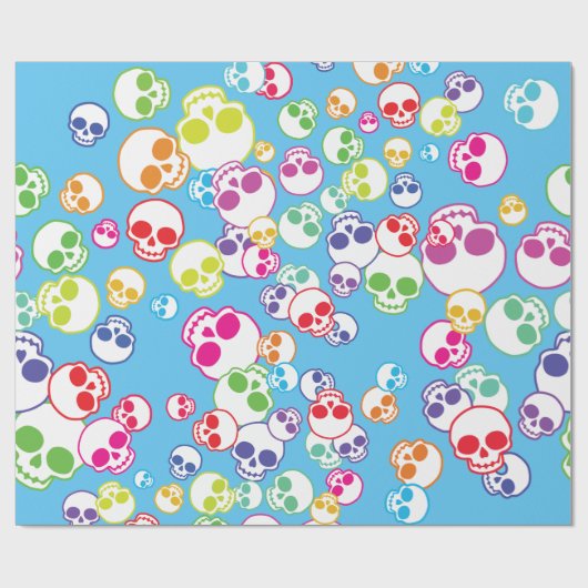 Jumble of Colorful Skulls Cadeaupapier (Vlak)