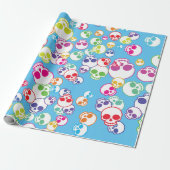 Jumble of Colorful Skulls Cadeaupapier (Uitgerold)