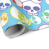 Jumble of Colorful Skulls Cadeaupapier (Rol Hoek)