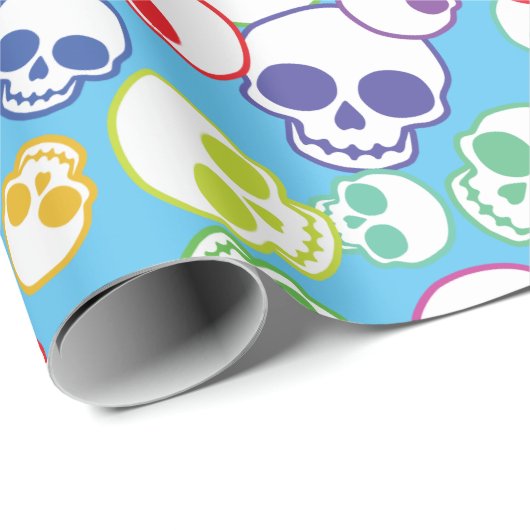Jumble of Colorful Skulls Cadeaupapier (Rol Hoek)