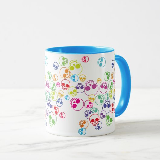 Jumble of Colorful Skulls Mok (Voorkant rechts)