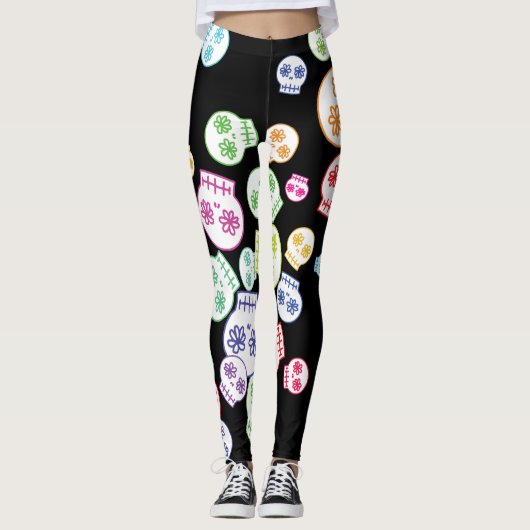 Jumble of Sweet Skulls Leggings (Voorkant)