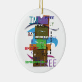 Jumble of Swim Words Ceramic Ornament (Rechts)