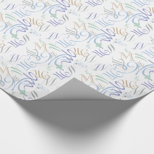 Jumbled CHANGE MONOGRAM Cool Spring Kleuren 2014 Cadeaupapier (Hoek)