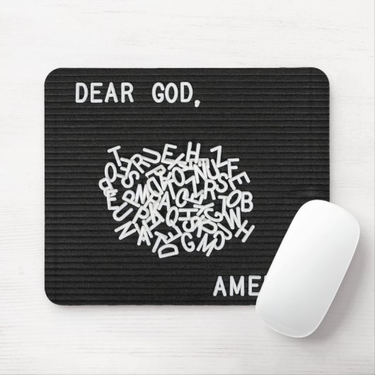 Jumbled Prayer Letters On Black Felt Board Muismat (Met muis)