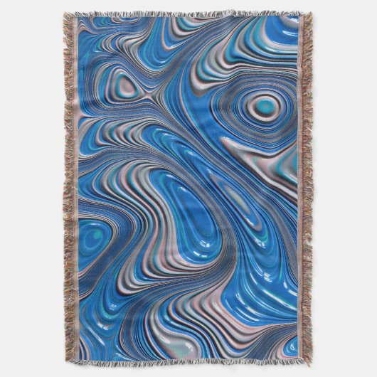 ~ JUMBLY BLUE ~ Fractal Design Pattern ~ Original Deken (Voorkant Verticaal)