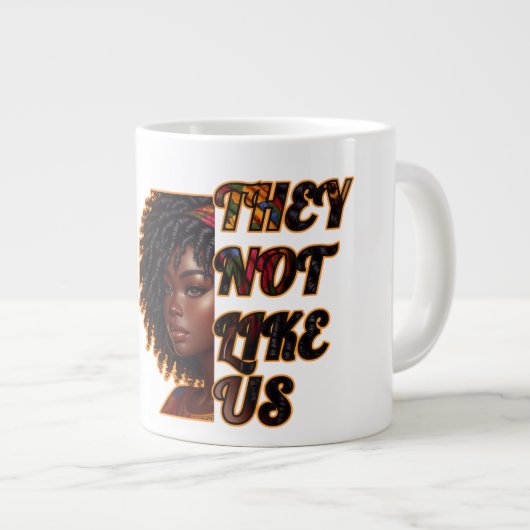 Jumbo 20-ounce koffie Mok - ze houden niet van ons (Voorkant rechts)