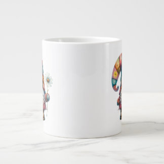 Jumbo 20 oz koffiekop - kabouter met bloem grote koffiekop
