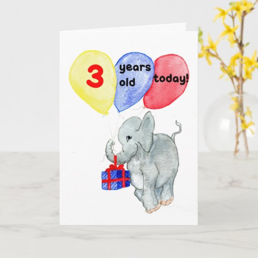 'Jumbo' 3e verjaardag Kaart (Gele Bloem)