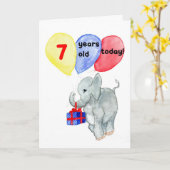 'Jumbo' 7e verjaardag Kaart (Gele Bloem)