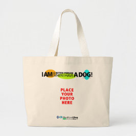 Jumbo ALS IK EEN DOG Canvas tas HEB - Personalisee