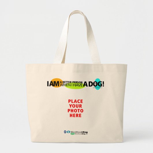 Jumbo ALS IK EEN DOG Canvas tas HEB - Personalisee (Voorkant)