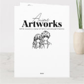 Jumbo Anime Meisje lezen | Kleurplaat verjaardag Kaart (Achterkant)