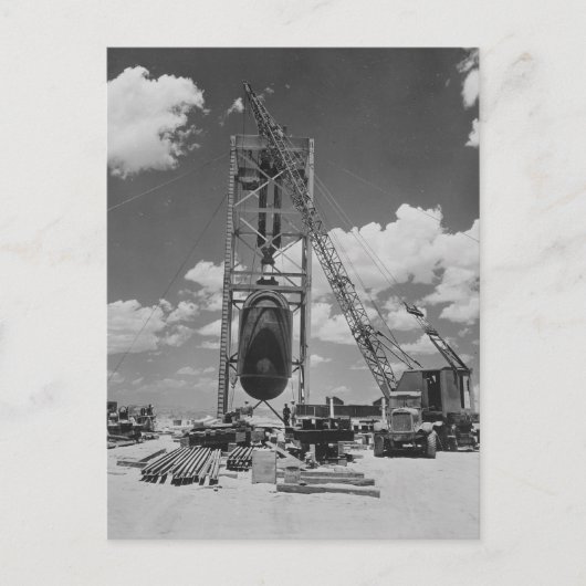 Jumbo Atomic Bomb geplaatst voor Trinity Test Briefkaart (Voorkant)