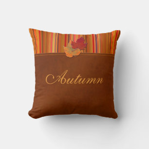 Jumbo Autumn Leaves en Stripes Pillow Kussen