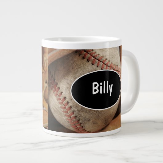 Jumbo Baseball Coffee Mugs Grote Koffiekop (Voorkant rechts)