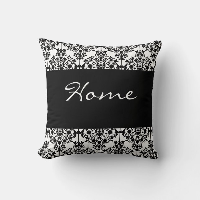 Jumbo Black en White Damask Pillow Kussen (Voorkant)