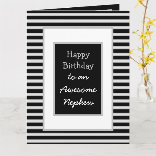 Jumbo Black Persoonlijke Verjaardag Neef Kaart (Gele Bloem)