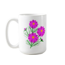 Jumbo bloemenmok met heldere roze bloemen