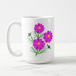 Jumbo bloemenmok met heldere roze bloemen koffiemok