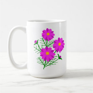 Jumbo bloemenmok met heldere roze bloemen koffiemok