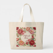 Jumbo bloemrijke peony tas – Groot formaat (Achterkant)
