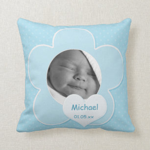 Jumbo Blue Polka Dot Baby Foto Pillow Kussen