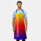 Jumbo Bold Name Rainbow of Kies uw kleur Schort (Gedragen)