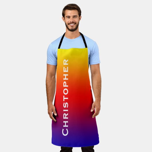 Jumbo Bold Name Rainbow of Kies uw kleur Schort (Gedragen)