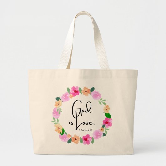 Jumbo Boodschappentas God is Liefde Grote Tote Bag (Voorkant)