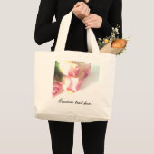 Jumbo bruiloft canvas tas met roze roos foto (Voorkant (product))