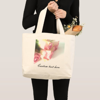 Jumbo bruiloft canvas tas met roze roos foto